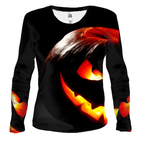 Женский 3D лонгслив Halloween pumpkin art 3