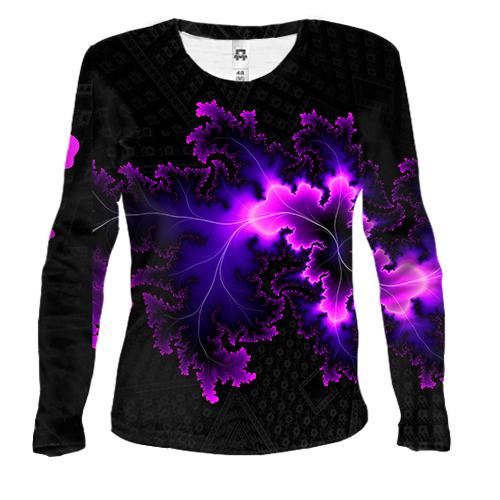 Жіночий 3D лонгслів Abstraction neon