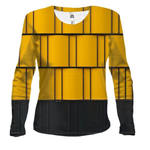 Жіночий 3D лонгслів Yellow-black pattern