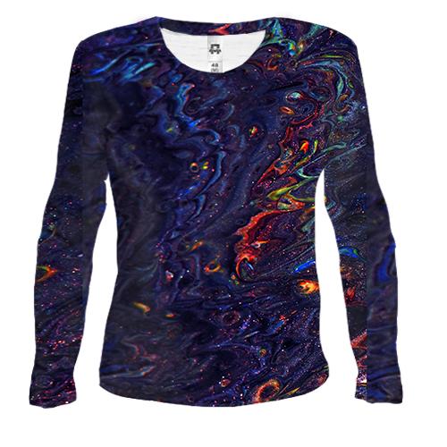 Женский 3D лонгслив Abstraction neon drops