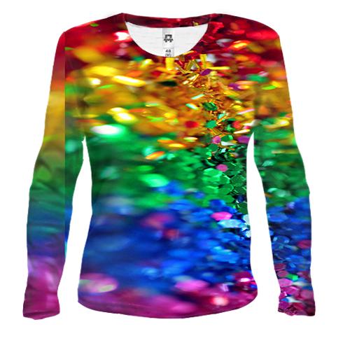 Жіночий 3D лонгслів Rainbow sequins