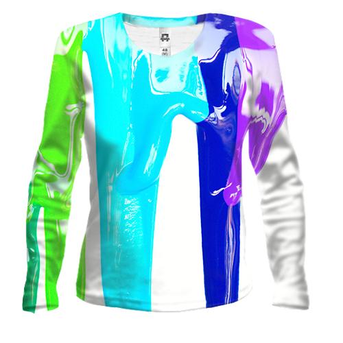 Жіночий 3D лонгслів Rainbow streaks