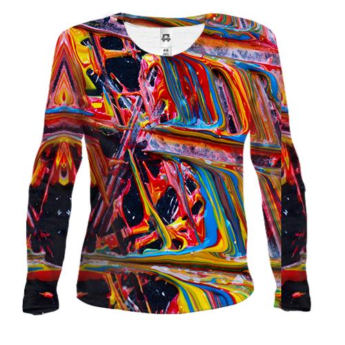 Жіночий 3D лонгслів Multicolor abstraction 3
