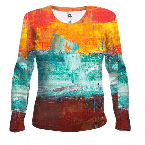 Жіночий 3D лонгслів Multicolor abstraction 6