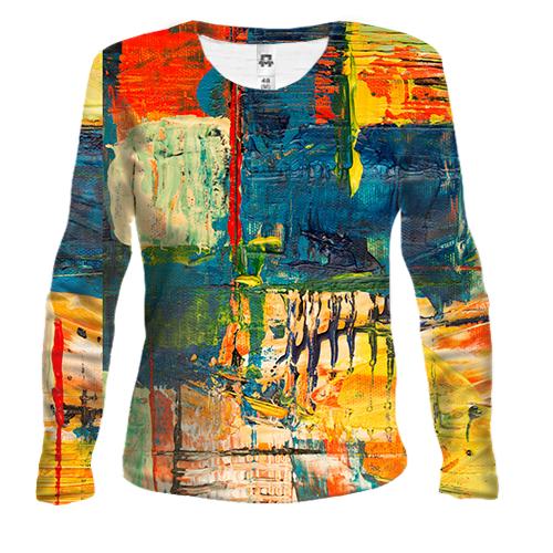 Жіночий 3D лонгслів Multicolor abstraction 7