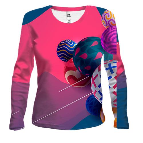 Женский 3D лонгслив Multicolor balls