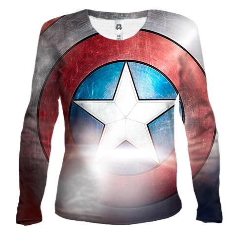 Жіночий 3D лонгслів Captain America's Shield