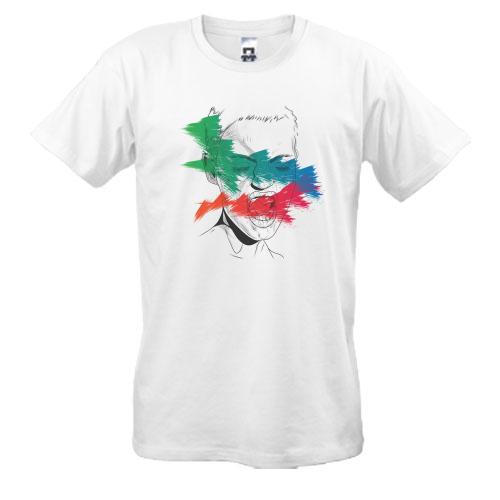 Футболка Portrait with colored strokes