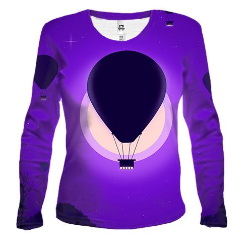 Женский 3D лонгслив Balloon purple