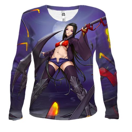 Женский 3D лонгслив Anime Warrior Girl