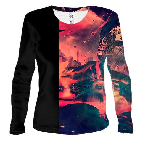 Женский 3D лонгслив Multicolor abstraction 16
