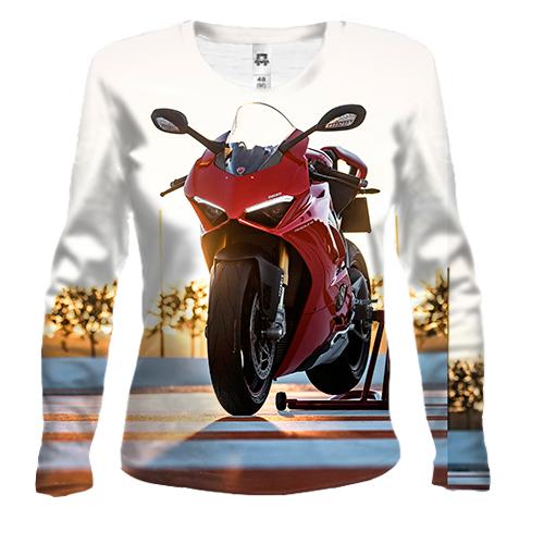 Жіночий 3D лонгслів Red motorcycle