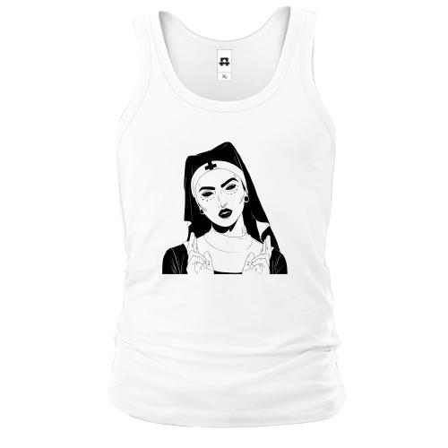 Мужская майка Nun with black eyes