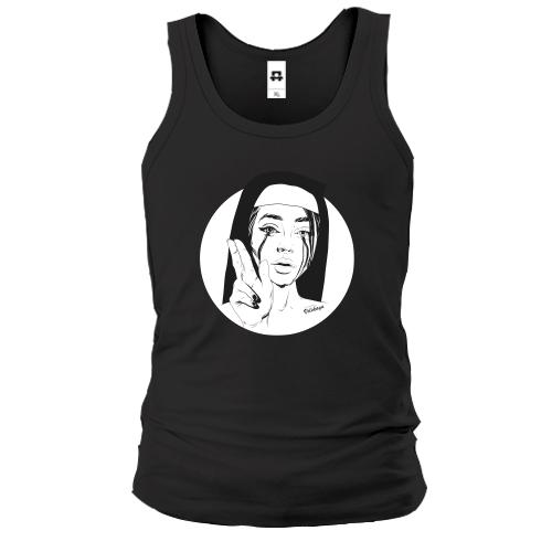 Мужская майка Nun with black tears