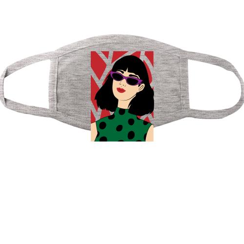 Тканинна маска для обличчя Art girl with glasses