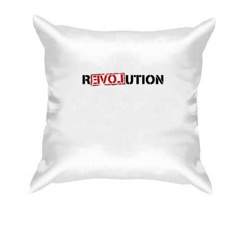 Подушка с надписью REVOLUTION LOVE (2)