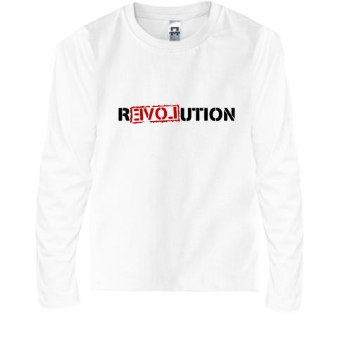 Детский лонгслив с надписью REVOLUTION LOVE (2)