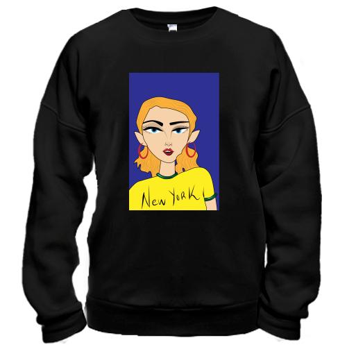 Світшот Blonde in a yellow t-shirt