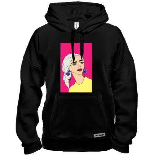 Толстовка Blonde on pink background