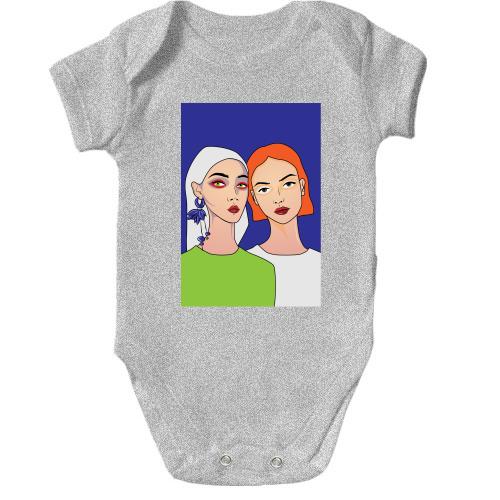 Детский боди Blonde and redhead