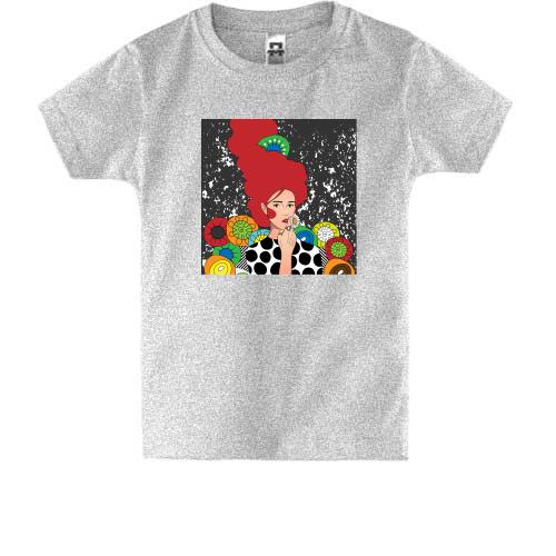 Дитяча футболка Redhead girl with flowers