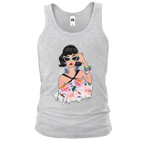 Мужская майка Model with glasses
