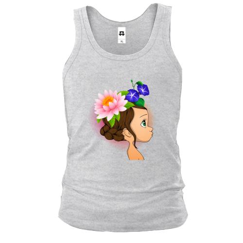 Мужская майка Baby with flowers