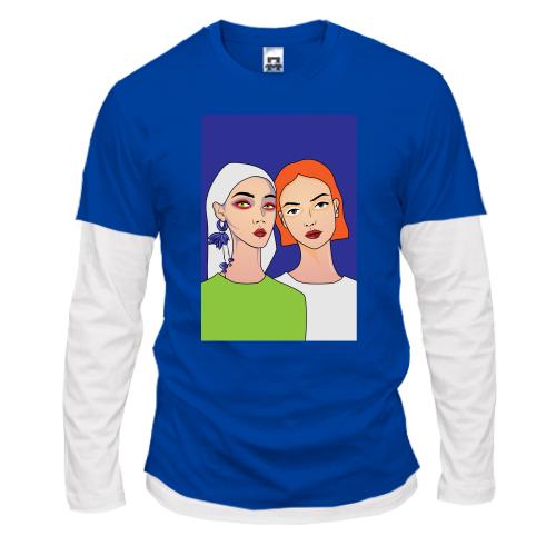 Комбинированный лонгслив Blonde and redhead