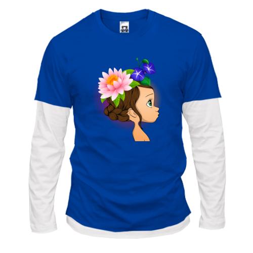 Комбинированный лонгслив Baby with flowers