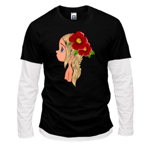 Комбинированный лонгслив Baby with flowers 2