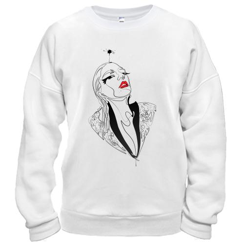 Світшот Girl with red lips