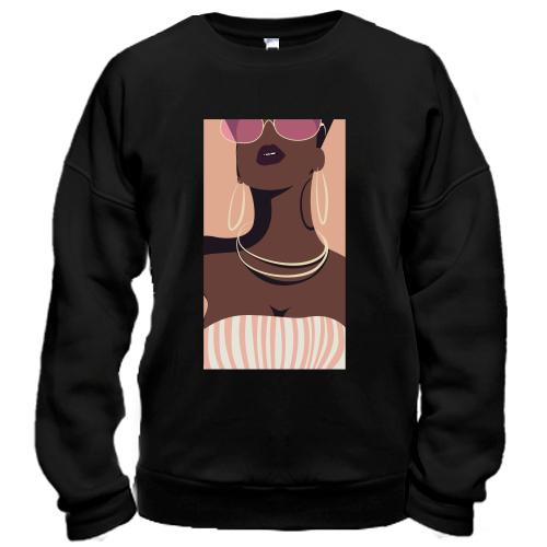 Світшот Black girl with glasses