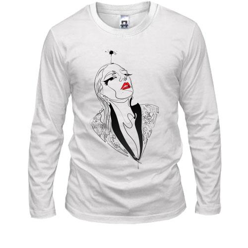 Лонгслив Girl with red lips