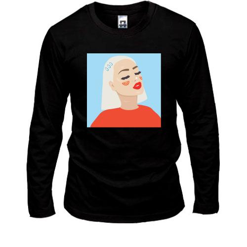 Лонгслив Blonde portrait art