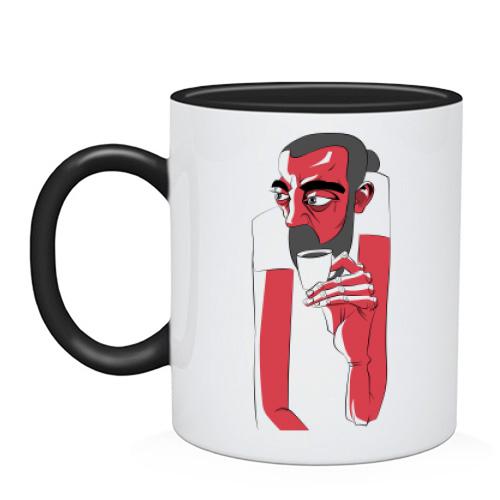 Чашка Red man portrait art