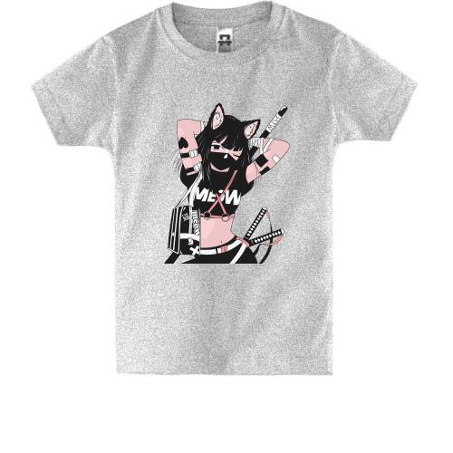Дитяча футболка Cat girl in black mask