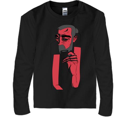 Дитячий лонгслів Red man portrait art