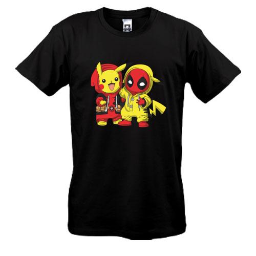 Футболка Pikachu and Deadpool