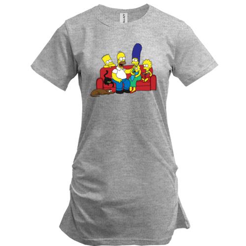 Удлиненная футболка Simpsons family