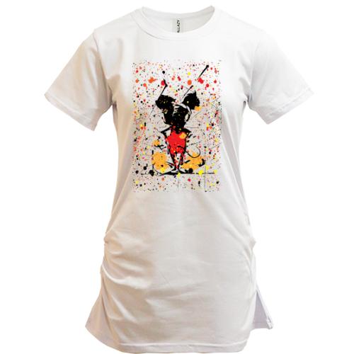 Подовжена футболка Mickey mouse paint art