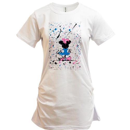 Удлиненная футболка Minnie Mouse paint atr