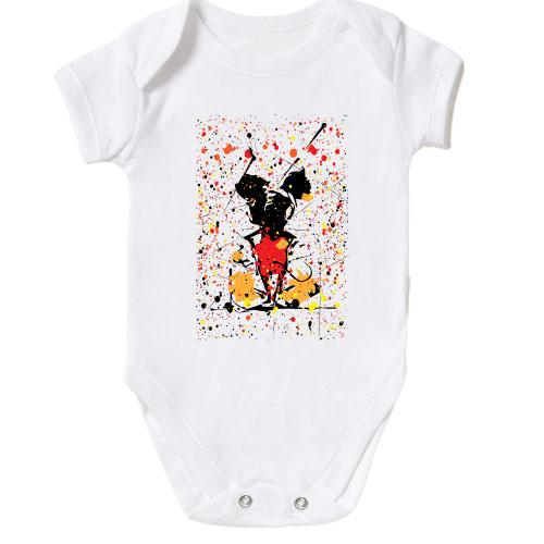 Детский боди Mickey mouse paint art