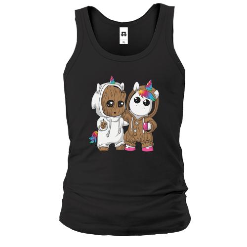 Чоловіча майка Baby groot and unicorn