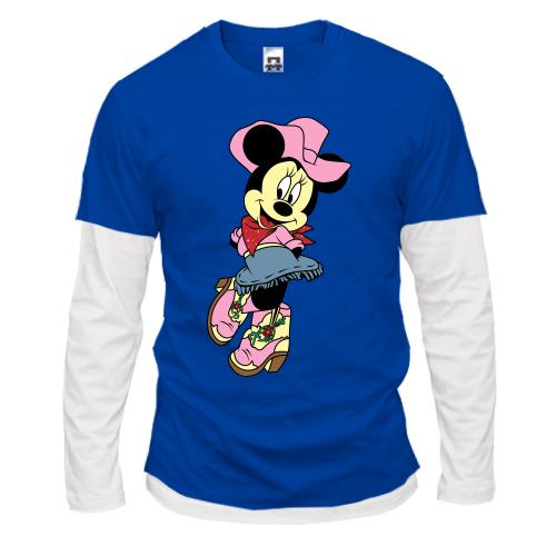 Комбинированный лонгслив Minnie Mouse cowboy.