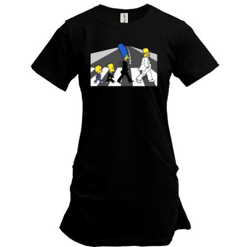 Удлиненная футболка Simpsons black and white