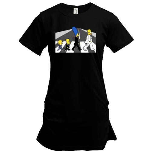 Подовжена футболка Simpsons black and white