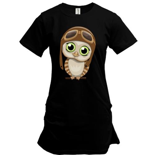 Удлиненная футболка Baby owl pilot