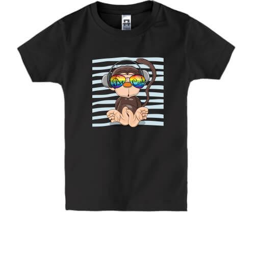 Детская футболка Baby monkey with glasses