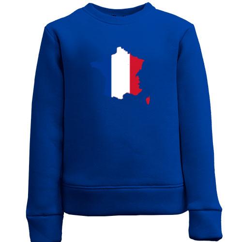 Детский свитшот c картой-флагом Франции