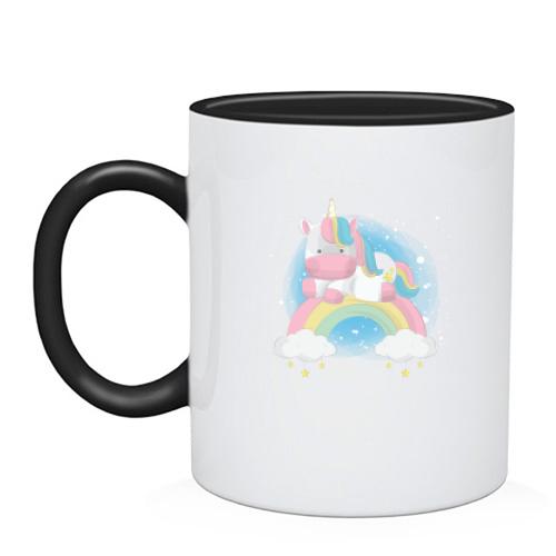 Чашка Baby unicorn on a rainbow